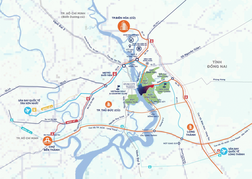 Vị trí Izumi City Nam Long